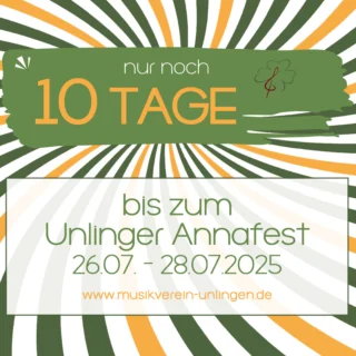 🎉 Nur noch 10 Tage bis zum Annafest!
Die Vorfreude steigt – seid ihr bereit? 🍻🎪

Tickets für den Hurrikan der Blasmusik: www.hurrikanderblasmusik.de/shop💰