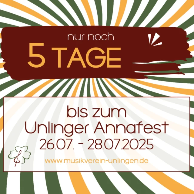 🔥 In 5 Tagen geht’s endlich los - das Annafest steht vor der Tür! ⏳

Tickets für den Hurrikan der Blasmusik: www.hurrikanderblasmusik.de/shop💰